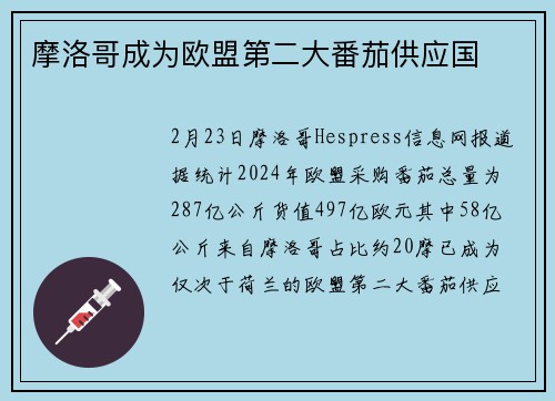 摩洛哥成为欧盟第二大番茄供应国